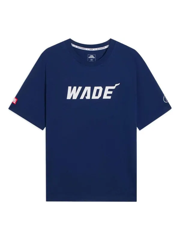 Футболка с рисунком Marvel Way of Wade Li-Ning — изображение 1 из 2, темно-синий/белый