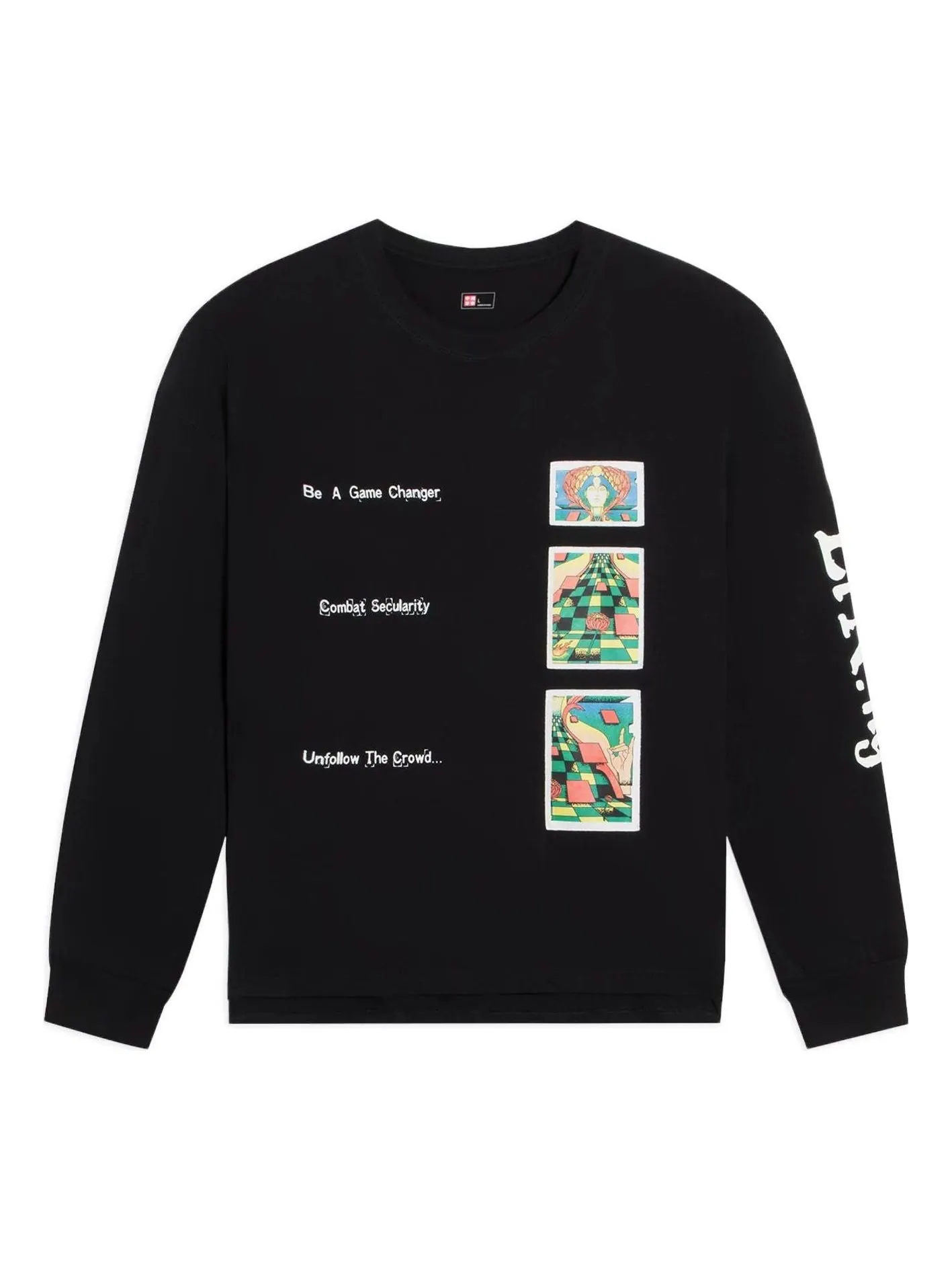 Футболка Li-Ning x Rooovie Graphic Long Sleeve T-shirt 'Black' AHSSB19-2 — изображение 1 из 2, черный