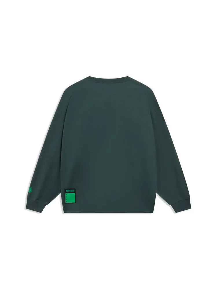 Спортивная толстовка Li-Ning BadFive Graphic Sweatshirt 'Green' AHSSF27-2 — изображение 2 из 2, зеленый
