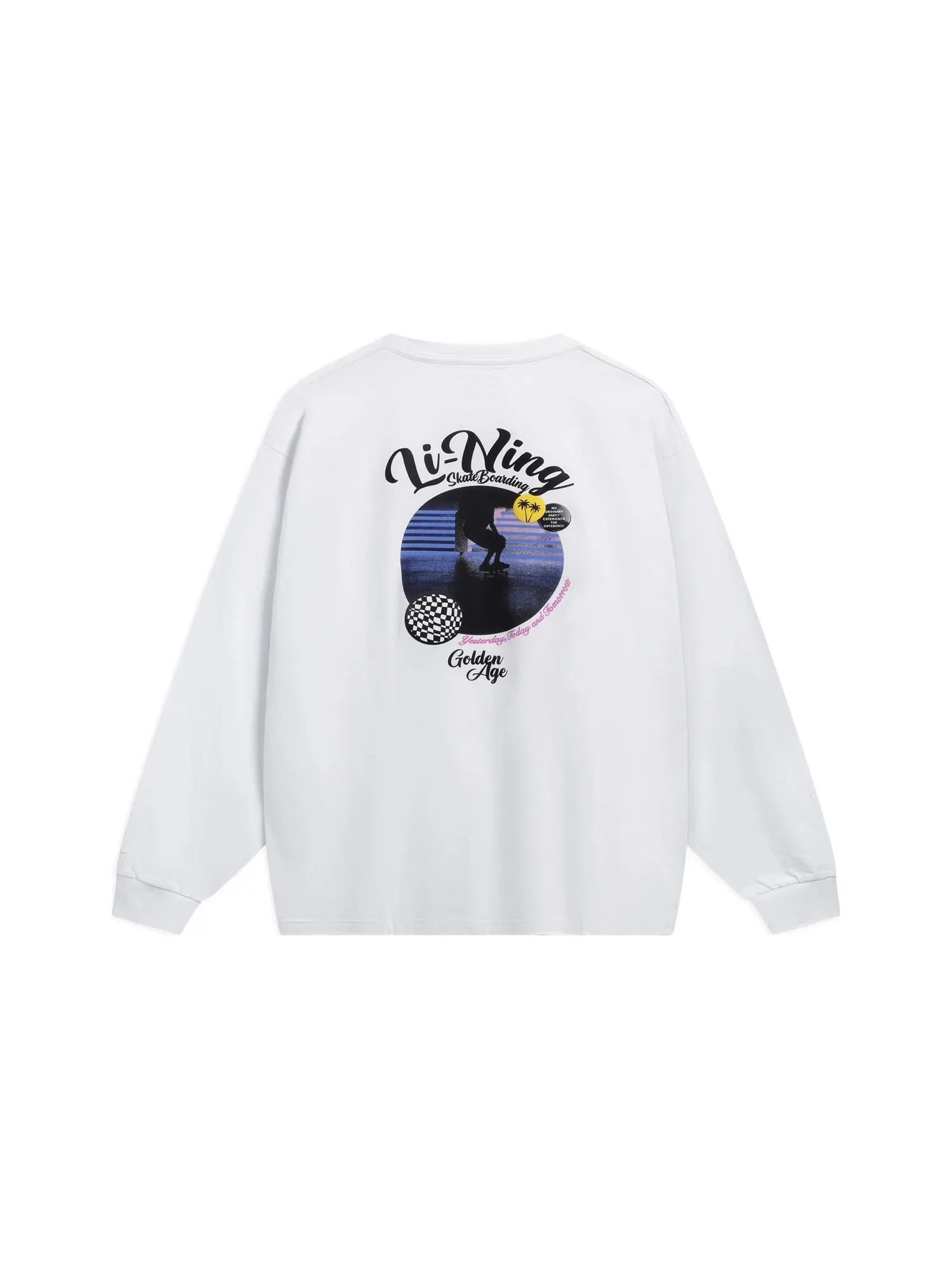 Спортивная толстовка Li-Ning Skateboarding Graphic Sweatshirt 'White' AHST079-3 — изображение 2 из 2, белый