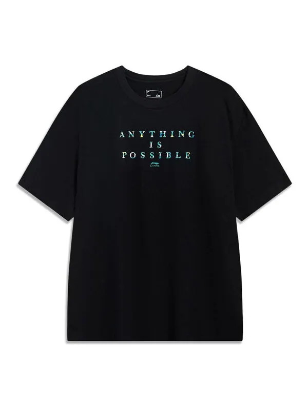 Футболка стиль жизни тренировочные летние Футболка Li-Ning — изображение 1 из 2, черный/белый