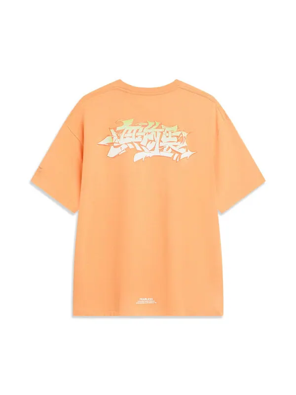 Футболка x og_slick футболка с графическим принтом скейтбординга Li-Ning — изображение 2 из 2, оранжевый/белый
