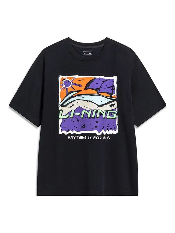 Футболка с рисунком из мультфильма «Всё возможно» Li-Ning — изображение 1 из 2, черный/мульти