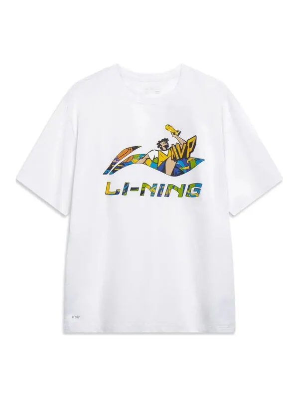 Футболка с рисунком баскетбольных мячей Li-Ning — изображение 1 из 2, белый/мульти