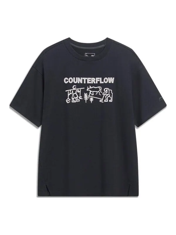 Футболка с логотипом Counterflow Li-Ning — изображение 1 из 2, черный/белый