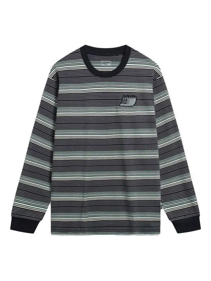 Рубашка Li-Ning Classic Lifestyle Stripes Long Sleeve Shirt 'Grey Black' AHST719-4