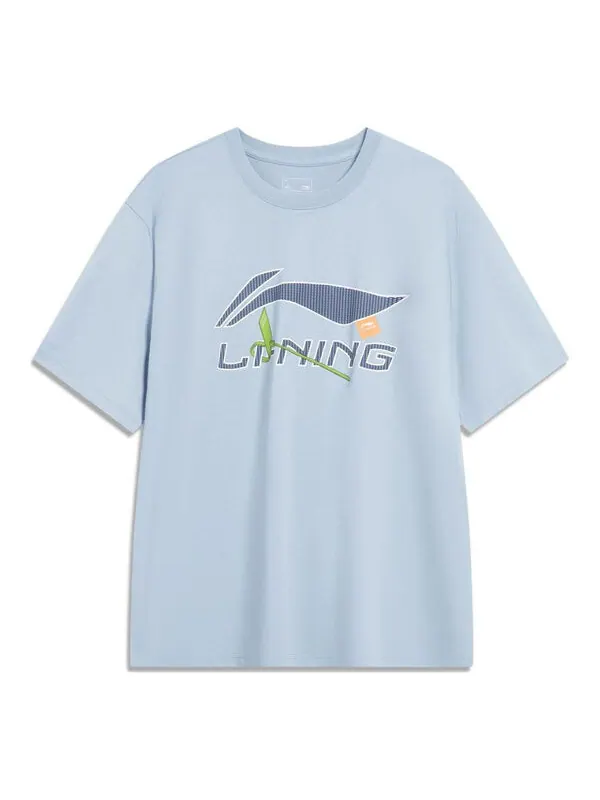 Футболка с логотипом Essential Li-Ning — изображение 1 из 2, светлый синий