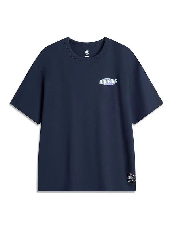 Футболка badfive hoops graphic t-shirt 'navy' Li-Ning — изображение 1 из 2, темно-синий/мульти