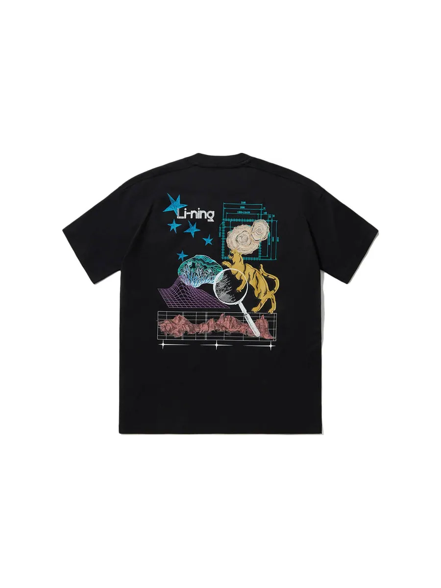 Футболка Li-Ning Tiger Graphic T-shirt 'Black' — изображение 2 из 2, черный