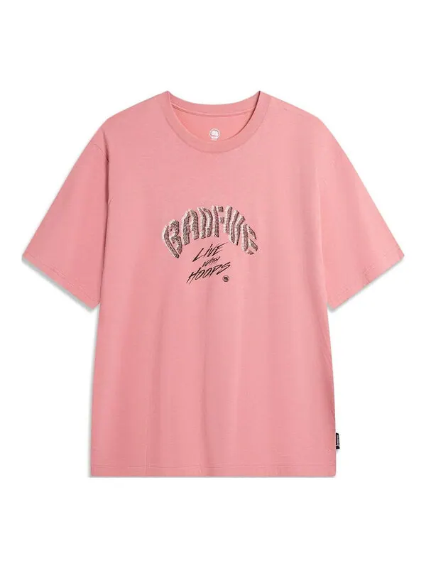 Футболка с графическим принтом badfive hoops Li-Ning — изображение 1 из 2, розовый/черный