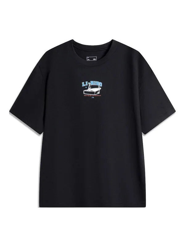 Футболка с мультяшным рисунком Li-Ning — изображение 1 из 2, черный/мульти