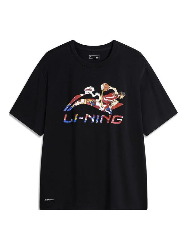 Футболка с рисунком баскетбольных мячей Li-Ning — изображение 1 из 2, черный/мульти