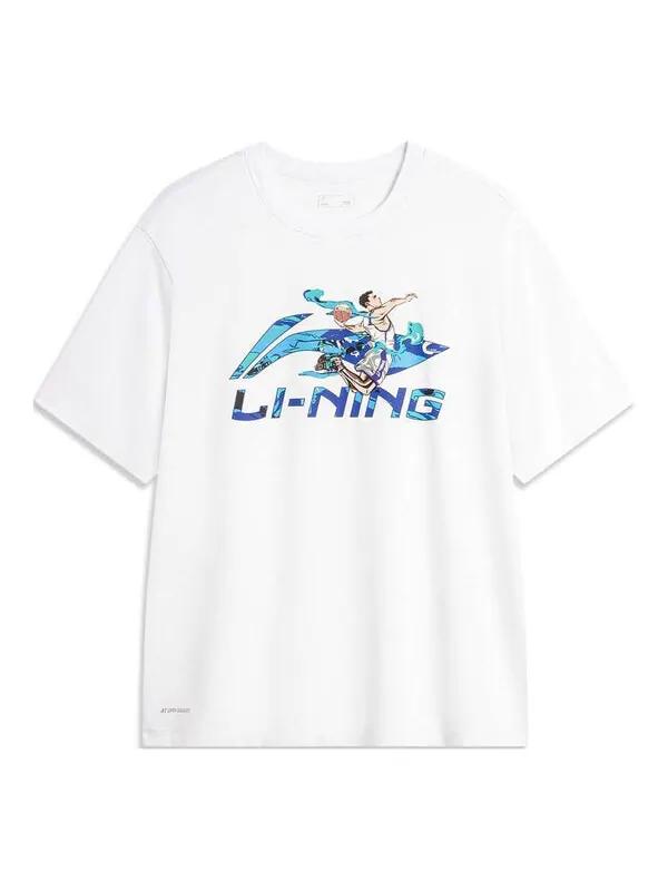 Футболка с рисунком в виде комиксов Li-Ning — изображение 1 из 2, белый/мульти