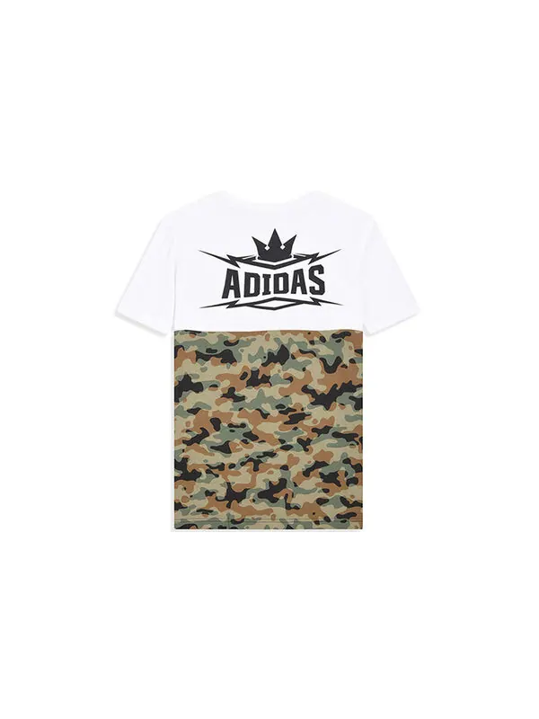 Футболка summer attack camouflage colorblock sports round neck short sleeve white Adidas — изображение 2 из 4, мульти