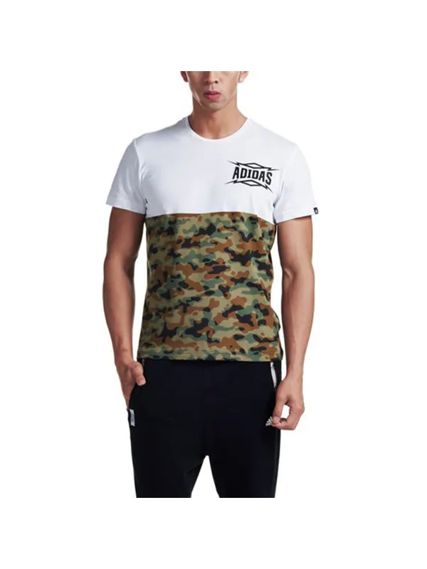 Футболка summer attack camouflage colorblock sports round neck short sleeve white Adidas — изображение 4 из 4, мульти