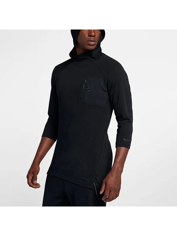 Футболка баскетбольные спортивные пуловеры с капюшоном длинные рукава Nike — изображение 3 из 4, черный