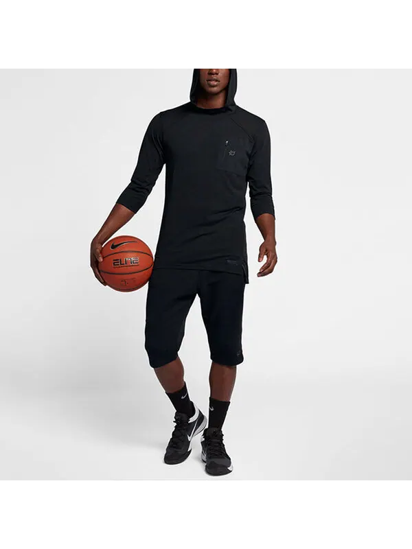 Футболка баскетбольные спортивные пуловеры с капюшоном длинные рукава Nike — изображение 4 из 4, черный