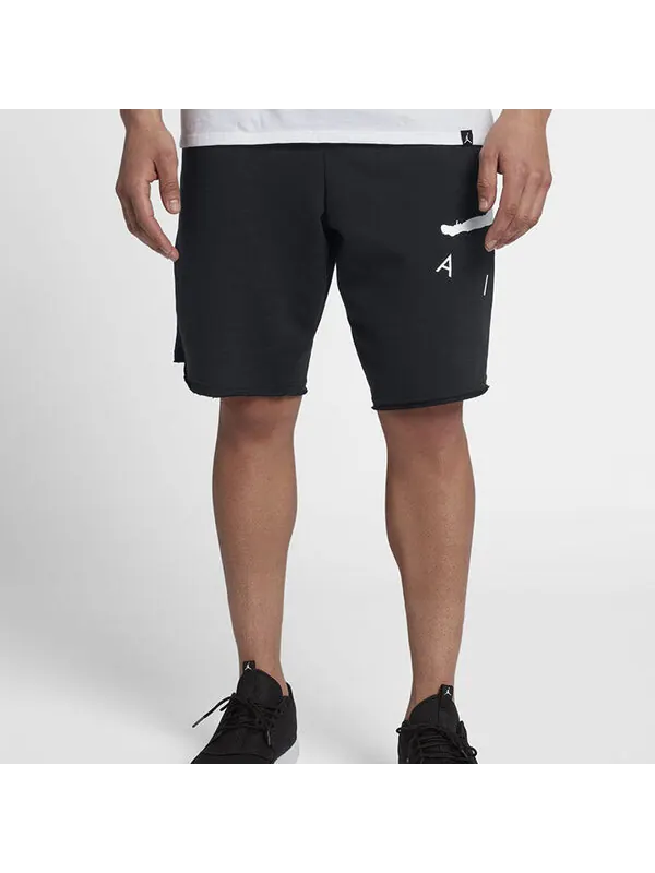 Шорты jumpman logo трикотажные спортивные короткие мужские Air Jordan — изображение 3 из 4, черный белый