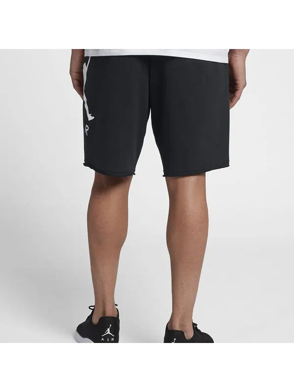 Шорты jumpman logo трикотажные спортивные короткие мужские Air Jordan — изображение 4 из 4, черный белый