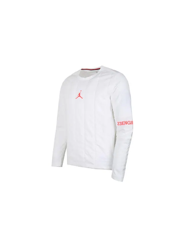 Толстовка Air Jordan 23 Engineered Quilted Round Neck Pullover logo Sports Long Sleeves White — изображение 3 из 4, белый