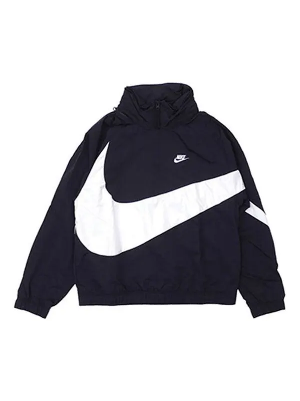 Куртка Men's Nike Half Zipper Big Swoosh Jacket Us Edition Black — изображение 1 из 4, мульти