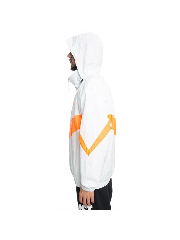 Куртка Nike Big Swoosh Half Zipper Jacket White Orange — изображение 4 из 4, белый/оранжевый