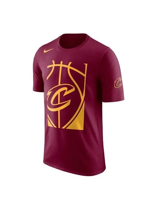 Футболка 2018 nba cleveland cavaliers basketball casual short sleeve red wine red Nike — изображение 1 из 2, винный красный