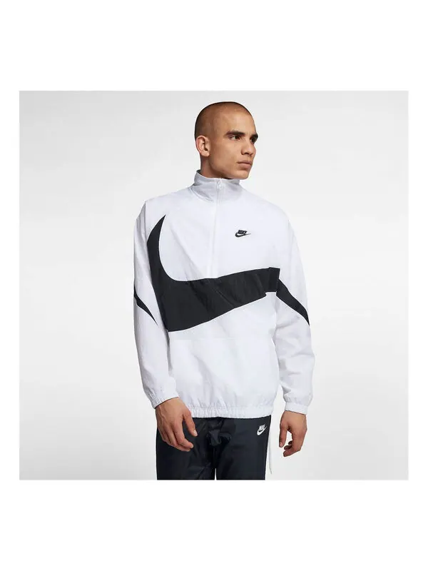 Куртка Nike Swoosh Half-Zip Jacket 'White Black' — изображение 4 из 4, белый