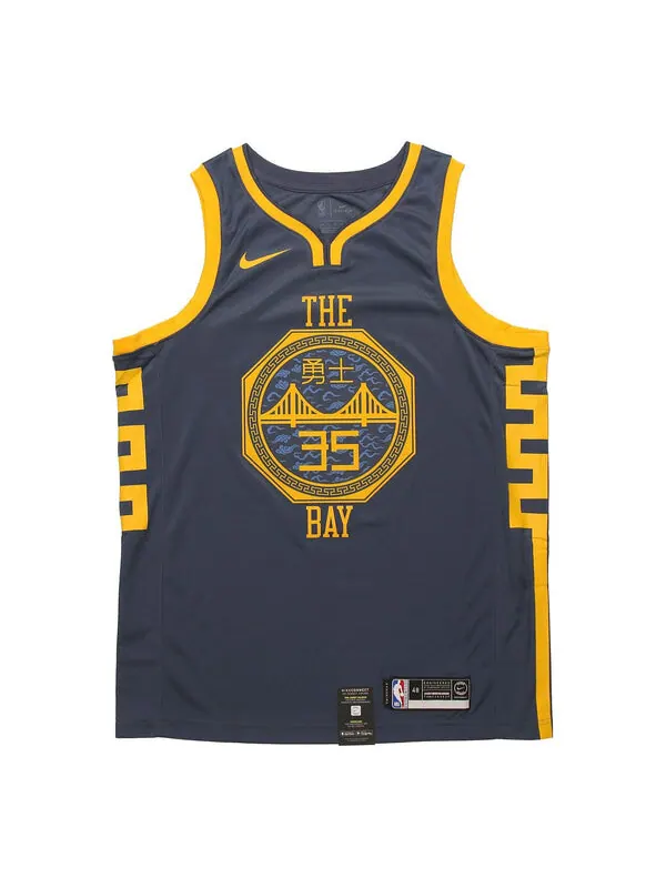 Майка Nike NBA Jersey 18-19 Kevin Durant Golden State Warriors 3 No. 5 City limited SW Blue Gray — изображение 1 из 2, синий