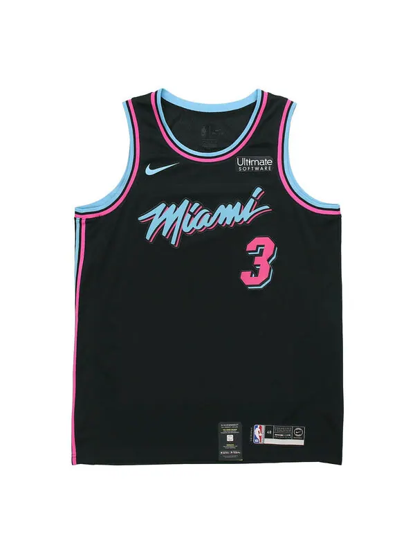 Майка Nike NBA Jersey City Version Miami Heat Wade No. 3 Black — изображение 1 из 4, черный