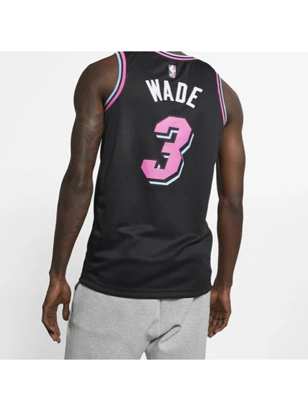 Майка Nike NBA Jersey City Version Miami Heat Wade No. 3 Black — изображение 4 из 4, черный