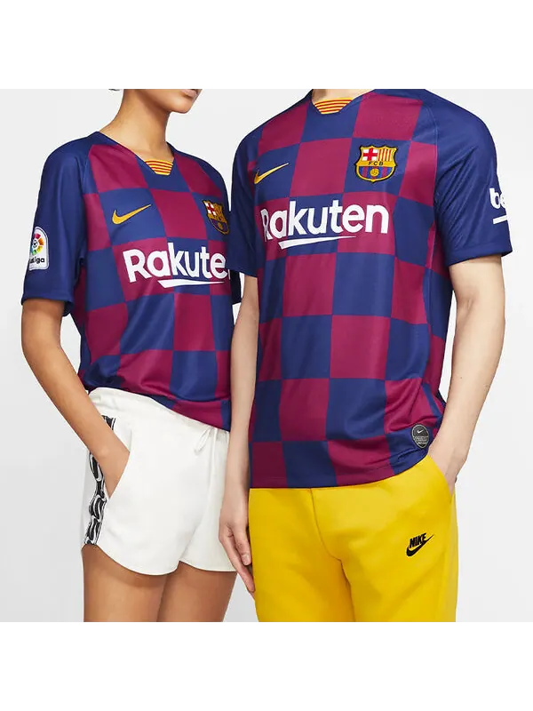 Футболка Домашняя майка ФК Барселона 19 20 Nike — изображение 3 из 4, красный/синий
