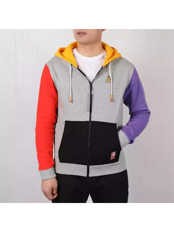 Толстовка Nike Kyrie CNY Chinese New Year Fleece Lined Basketball Jacket 'Grey Multi-Color' — изображение 3 из 4, серый