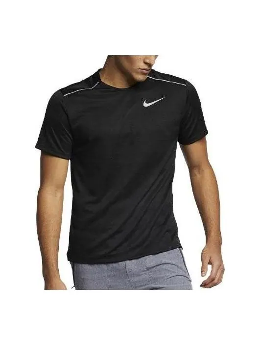 Спортивный топ Nike Dri-FIT Miler Short-Sleeve Top 'Black' AJ7565-010 — изображение 2 из 2, черный