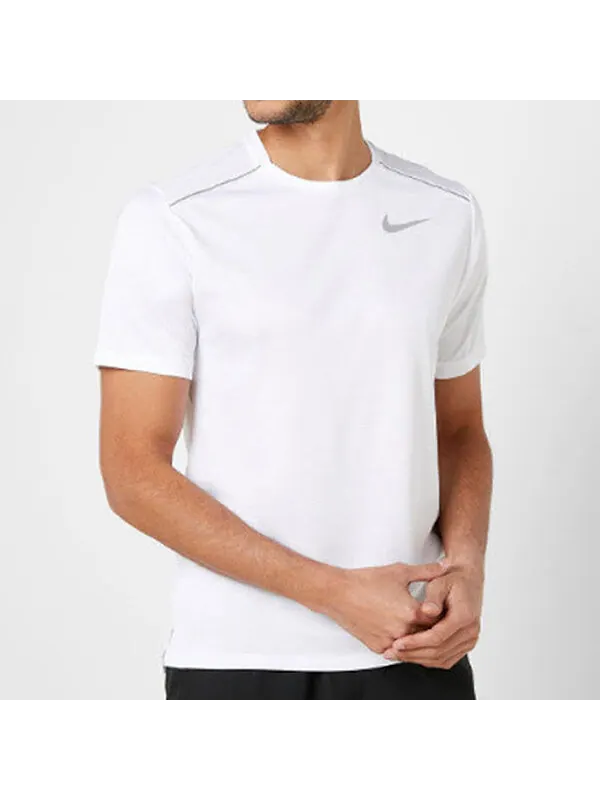 Футболка dri-fit miler running quick dry short sleeve white Nike — изображение 3 из 4, белый