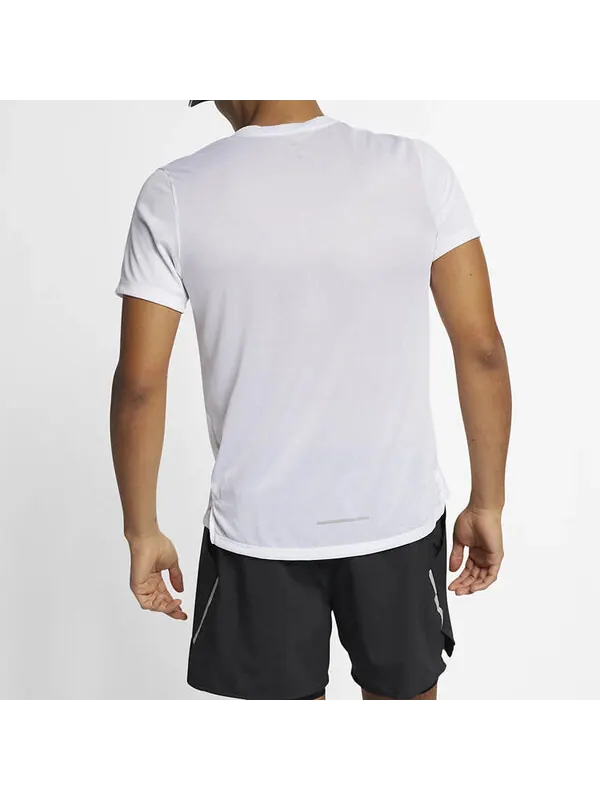 Футболка dri-fit miler running quick dry short sleeve white Nike — изображение 4 из 4, белый