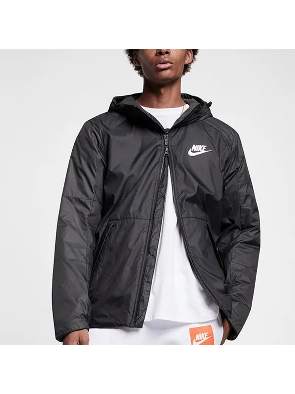 Куртка casual sports stay warm hooded padded jacket black Nike — изображение 3 из 4, черный