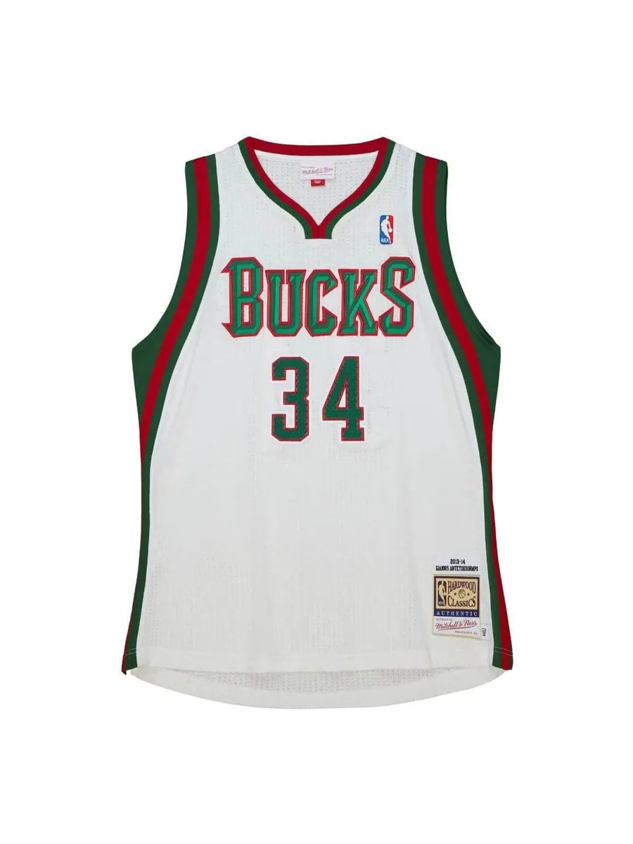 Джерси Mitchell & Ness x NBA Milwaukee Bucks Home 2013-14 Jersey 'Giannis Antetokounmpo 34' — изображение 1 из 2, белый