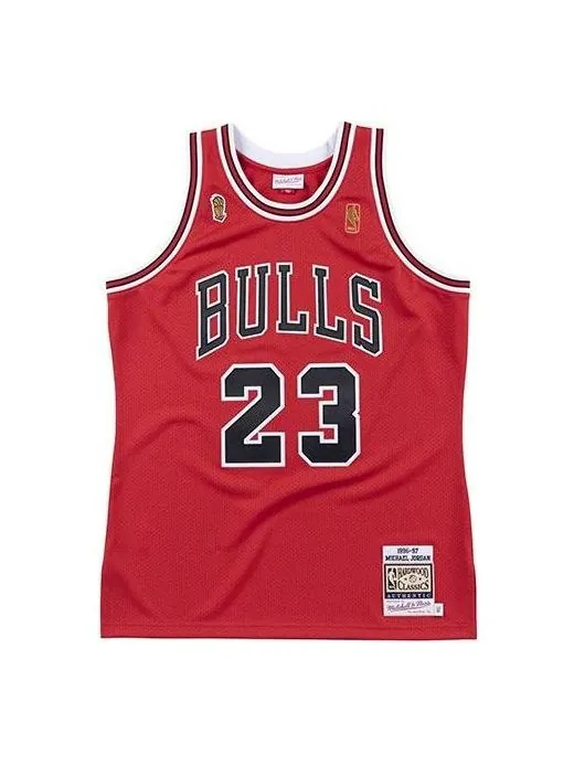 Джерси Mitchell & Ness NBA Authentic Jersey Chicago Bulls 1996-97 Michael Jordan 'Red' — изображение 1 из 2, красный