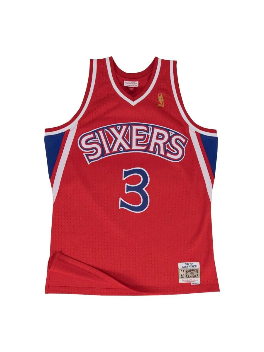 Джерси Mitchell & Ness x NBA Philadelphia 76ers 1996-97 Road Swingman Jerseys 'Allen Iverson 3' — изображение 1 из 2, красный