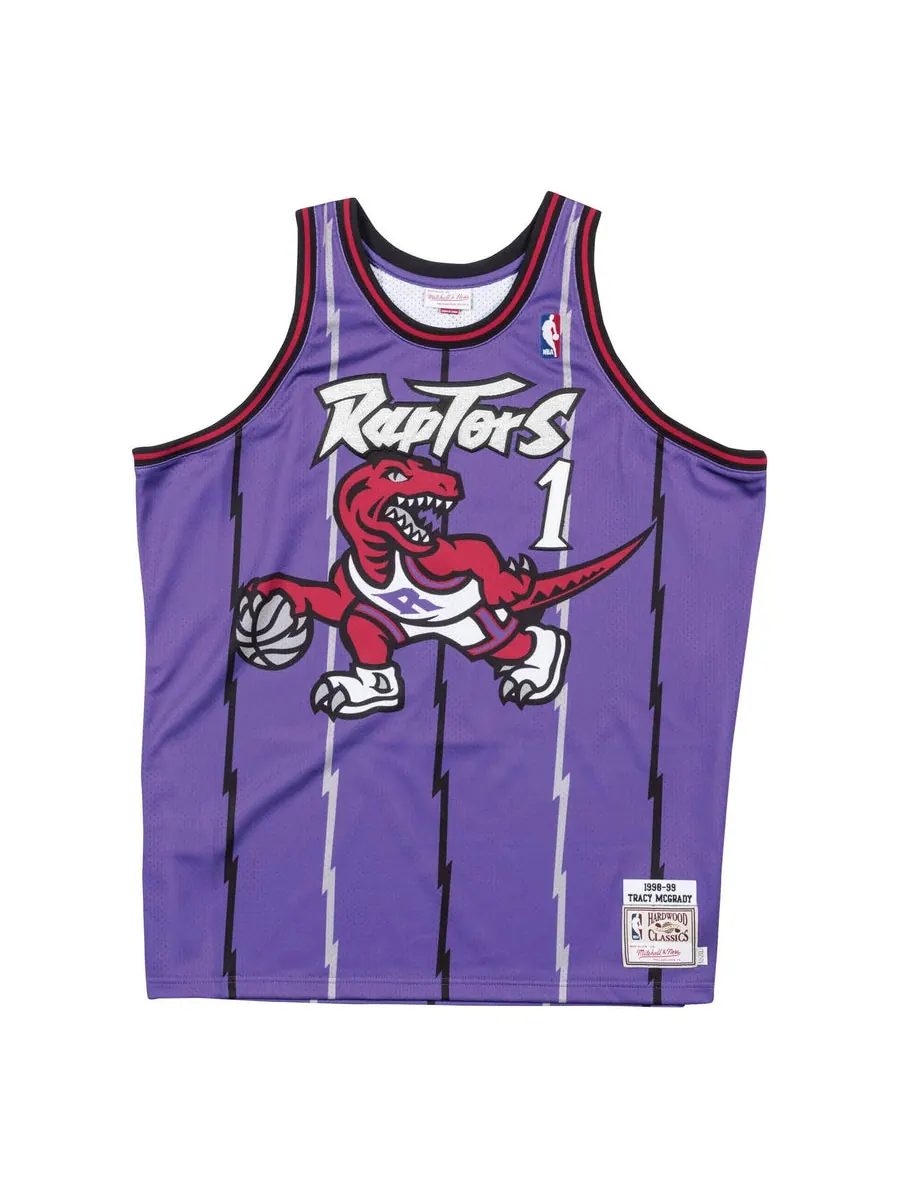 Джерси Mitchell & Ness NBA Tracy McGrady Toronto Raptors 1998/99 Road Jersey #1 — изображение 1 из 3, фиолетовый