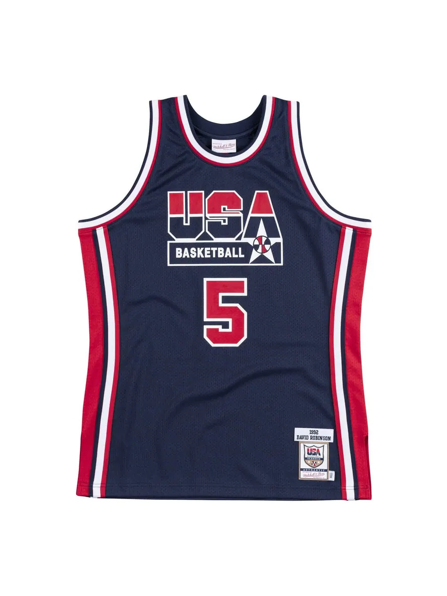 Джерси Mitchell & Ness Team USA 1992 Jerseys 'David Robinson 5' — изображение 1 из 3, темно-синий
