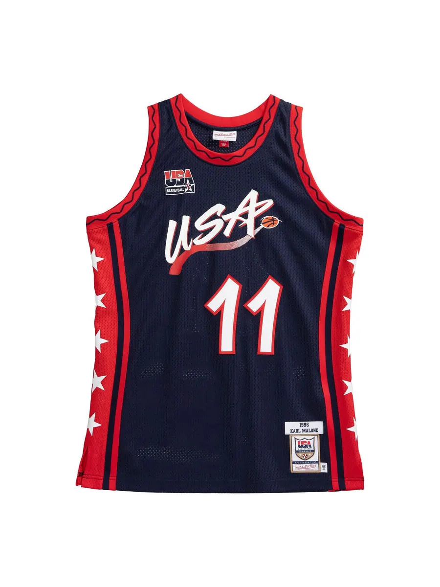 Джерси Mitchell & Ness Team USA 1996-97 Jerseys 'Karl Malone 11' — изображение 1 из 3, темно-синий