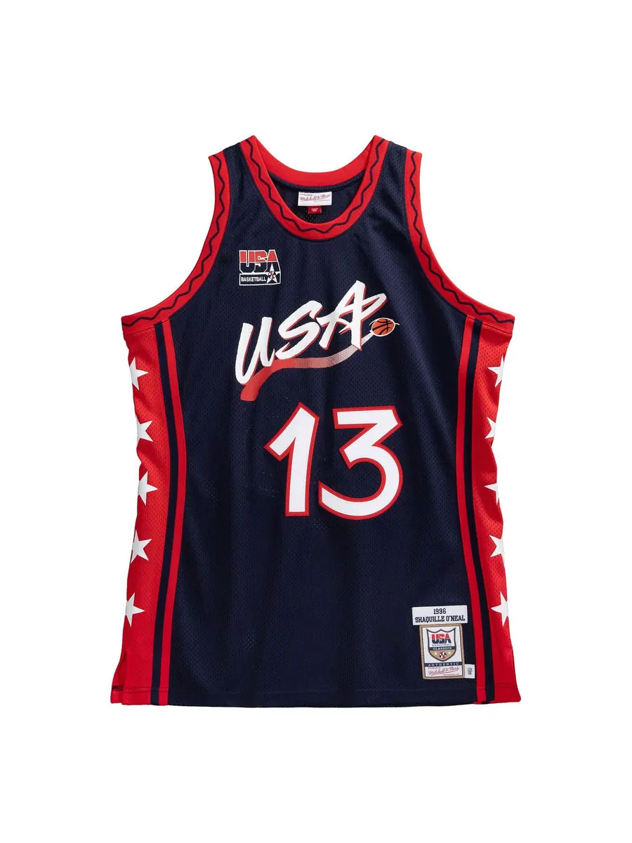 Джерси Mitchell & Ness Team USA 1996-97 Jerseys 'Shaquille O'Neal 13' — изображение 1 из 2, темно-синий