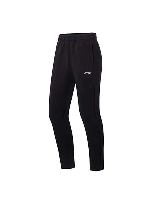 Штаны с логотипом прямые спортивные штаны Li-Ning — изображение 1 из 4, черный/белый