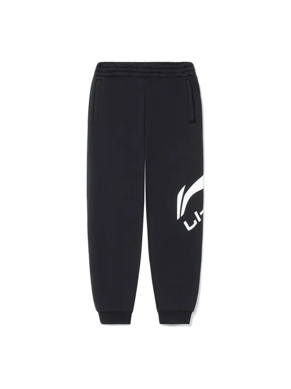 Штаны с графическим принтом, спортивные штаны Li-Ning — изображение 1 из 2, темный серый/белый