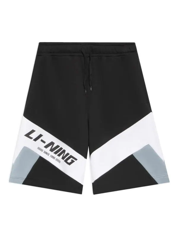 Шорты с цветными блоками и графическим принтом Li-Ning — изображение 1 из 2, черный/белый/серый