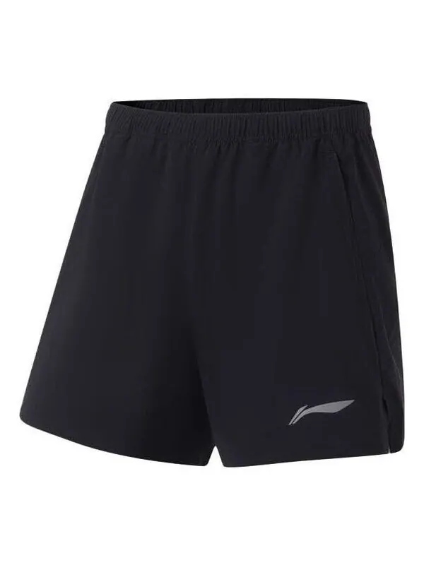 Шорты с логотипом для бега Li-Ning — изображение 1 из 2, черный/серый
