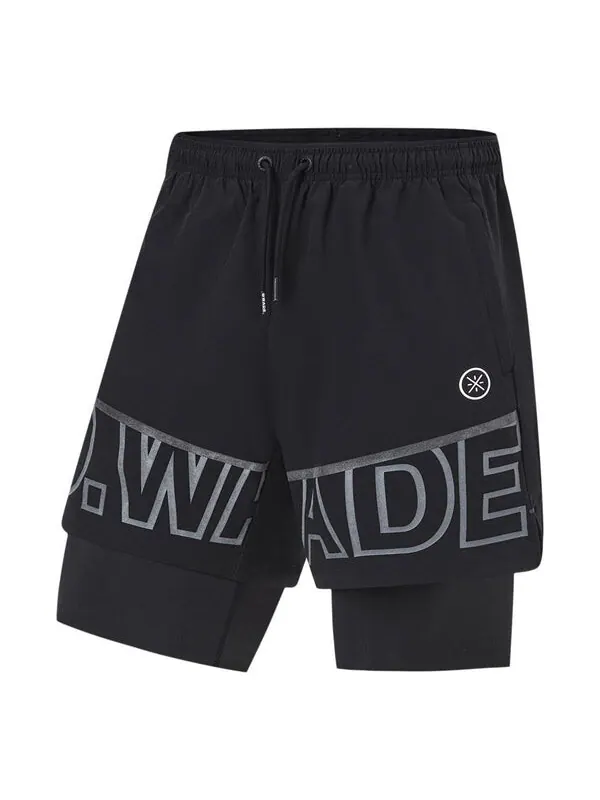 Шорты way of wade graphic 2 в 1 шорты Li-Ning — изображение 1 из 2, черный/белый
