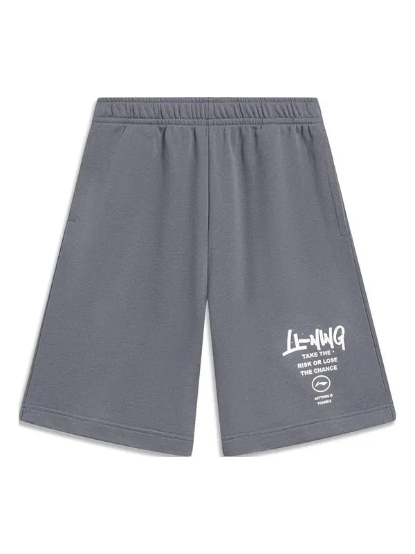 Шорты все возможно графические прямые шорты Li-Ning — изображение 1 из 2, серый/белый